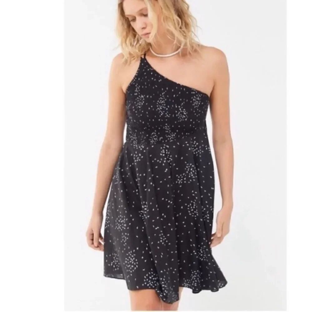 Urban Outfitters Black Dahlia Asymmetrical Smocked Dress Festival Concert Event